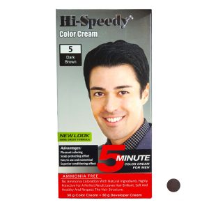 رنگ موی فوری آقایان 5 های اسپیدی ( قهوه ای تیره )hi.speedy