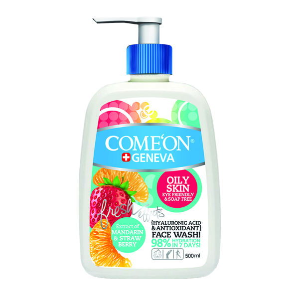 comeon-face-wash1.jpeg ژل شستشوی کامان مخصوص پوست چرب 500 میل COMEON - تصویر 1