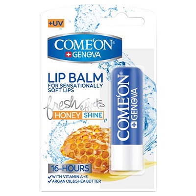 comeon-lip-balm-hony.jpg بالم لب کامان براق کننده لب حاوی عسل COMEON LIP BALM - تصویر 1